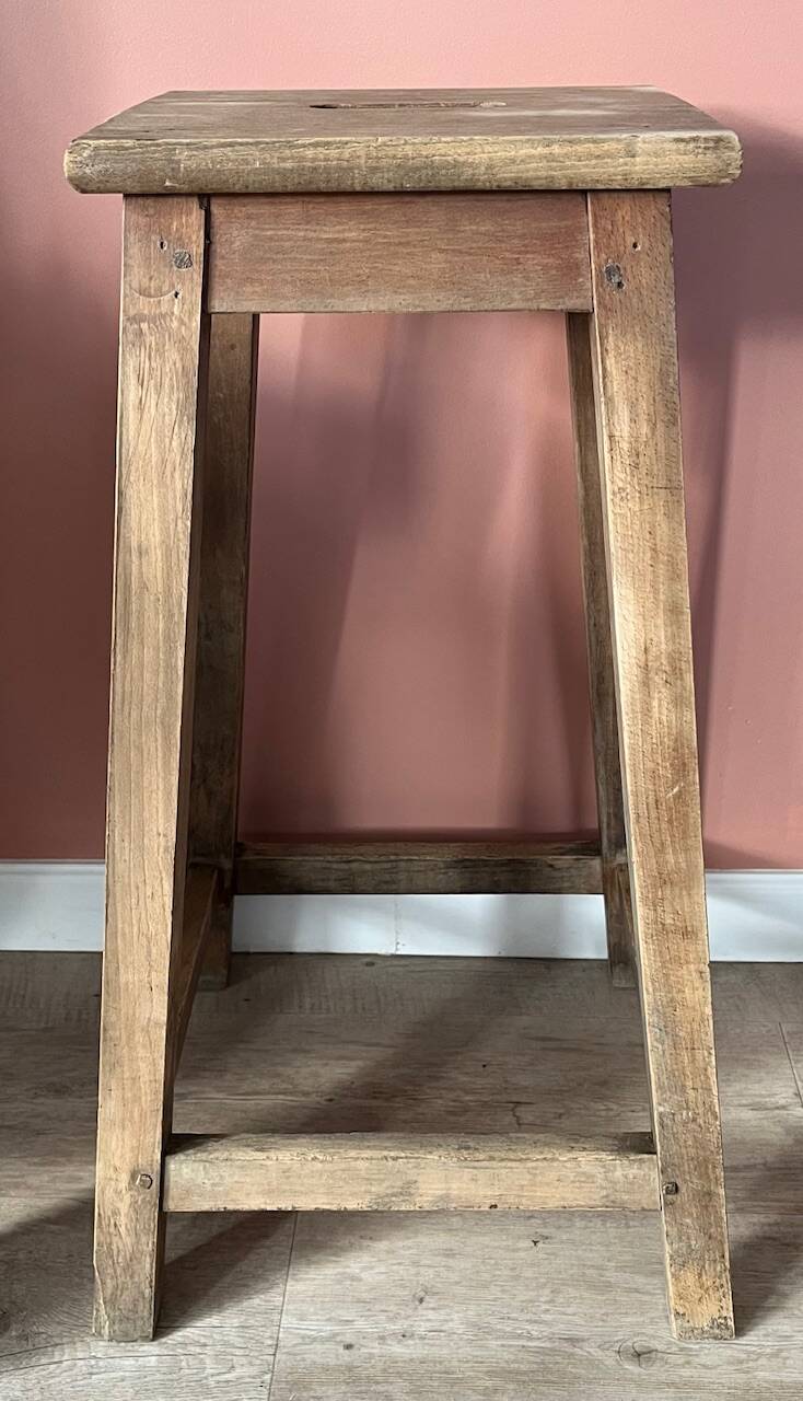 High wooden stool