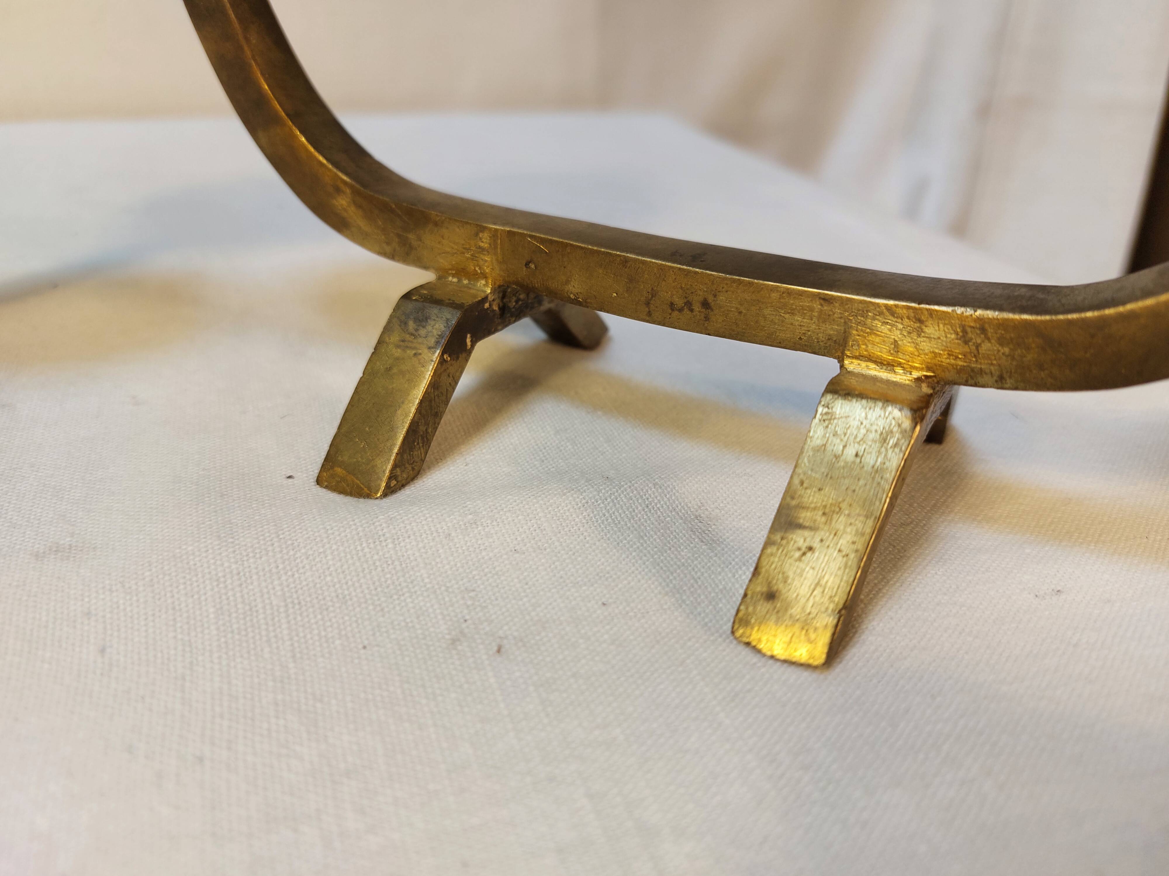 Pair of brutalist candlesticks in solid brass - 1960s