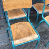 4 vintage school industrial chairs