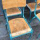 4 chaises industrielle école vintage
