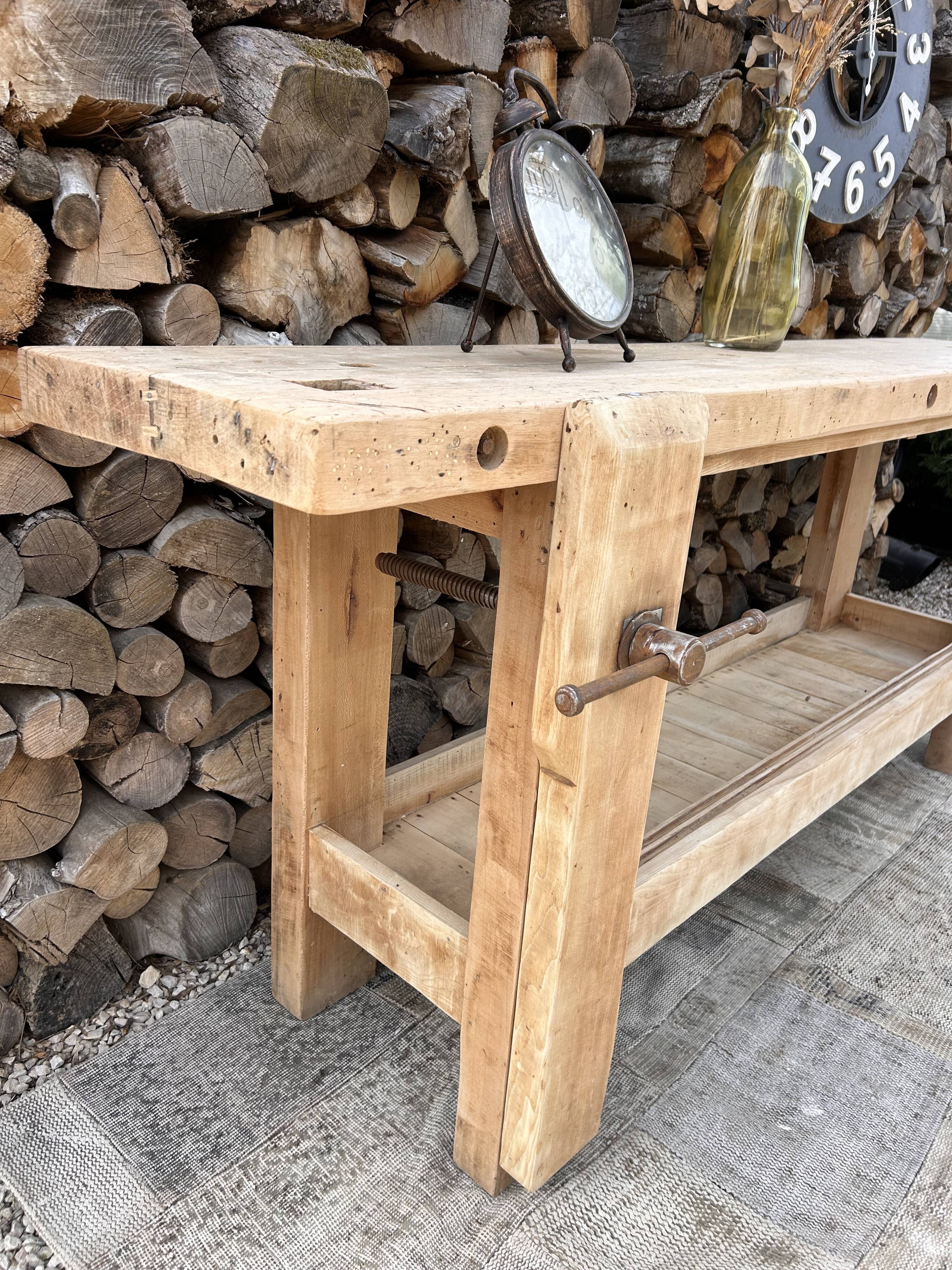 Renovated carpenter's workbench