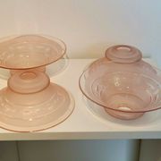 4 tulips in pink glass lampshade lamp suspension lamp