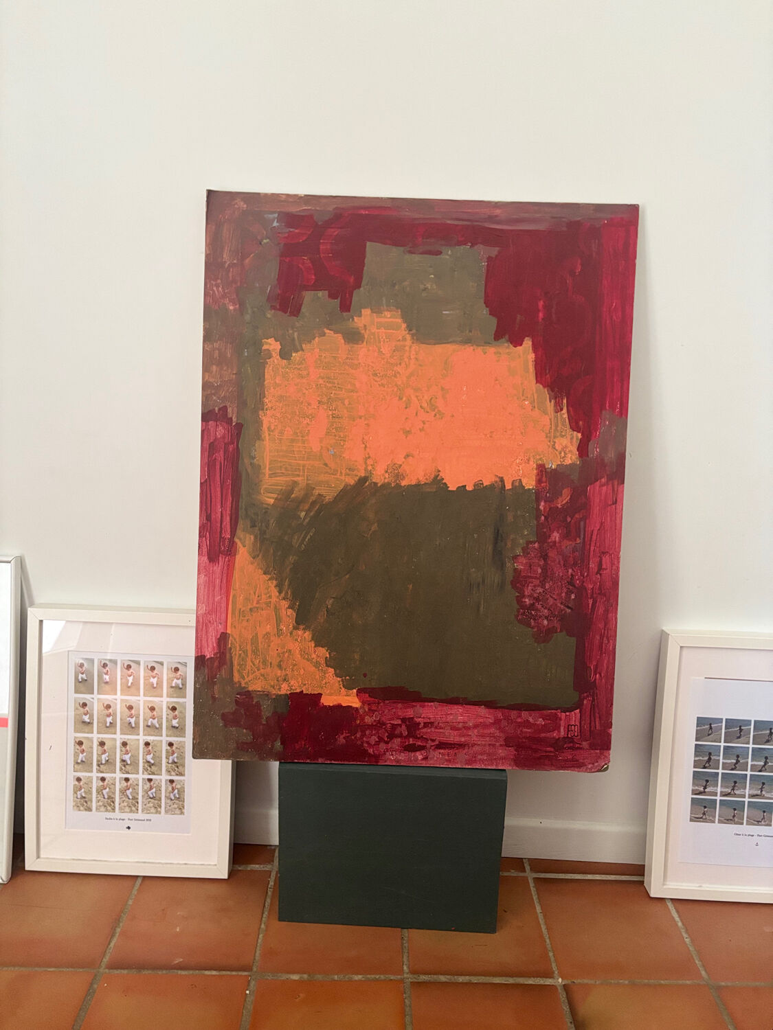 Abstract painting, acrylic on plywood