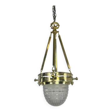 Viennese Secession Suspension in Brass attributed to Kolo Moser & Jutta Sika