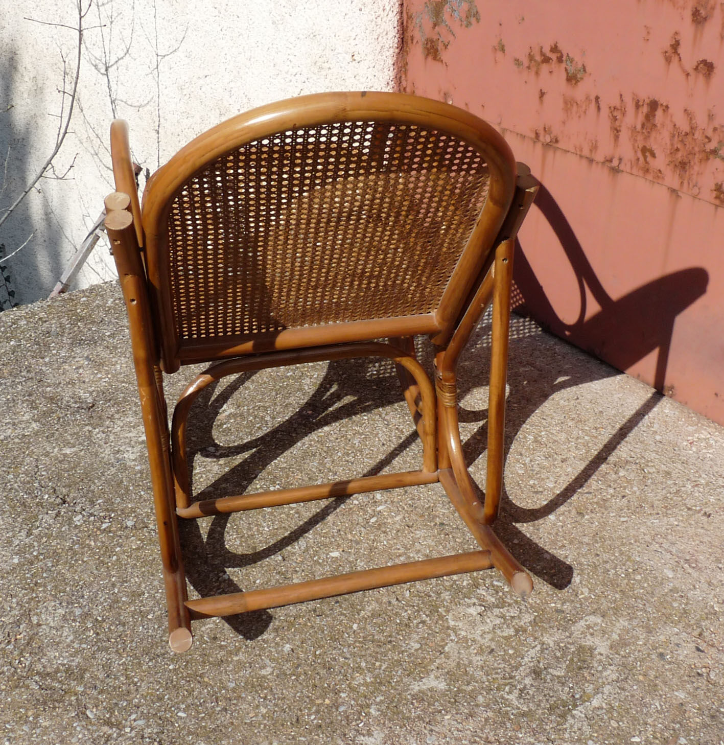 Adult rocking rattan bamboo and caning 60s
