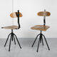 Pair of  swivel chairs industrial black, 1960s