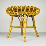 Vintage Rattan Stool attributed to Franco Albini, Italy, 1960s