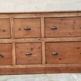 Old trade furniture with six solid pine drawers