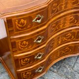 Vintage Inlay Wood Chest of Drawers in the Style of Louis XIV