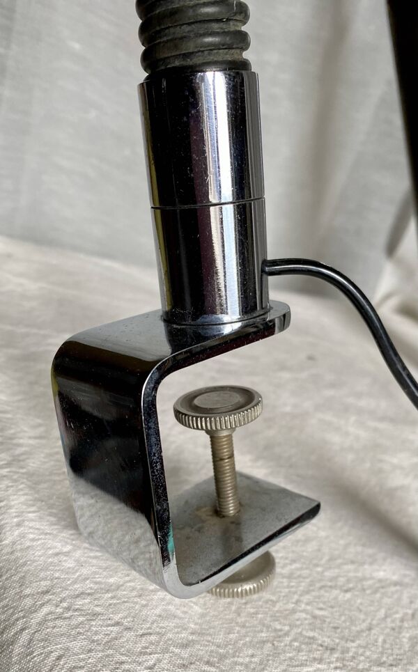 Lampe flexible design 1980 chrome et caoutchouc