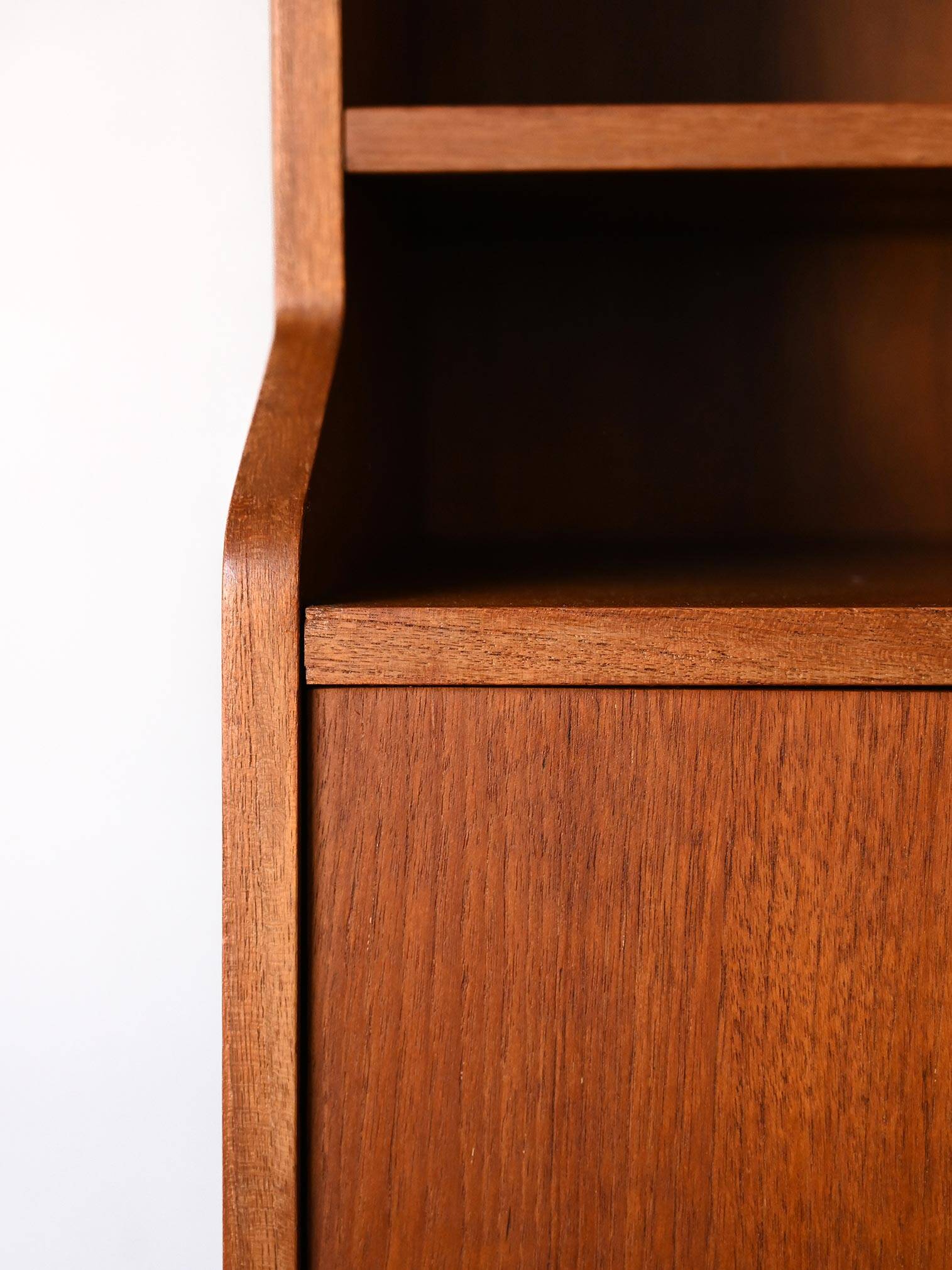 Scandinavian teak bookcase with hinged doors
