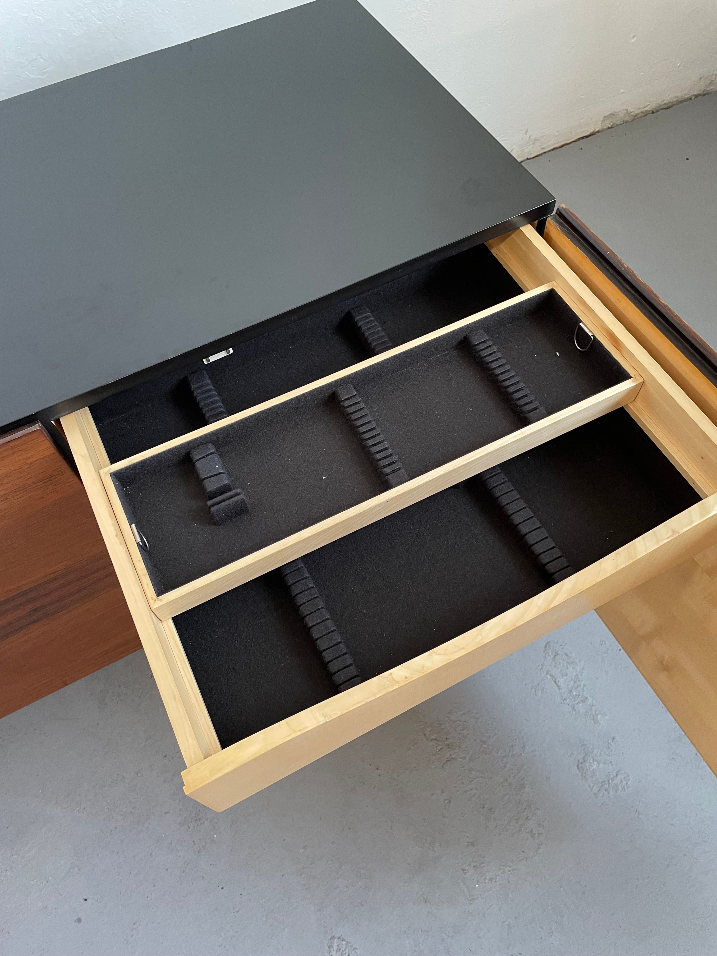 Mid century modern sideboard credenza brazilian rosewood veneer