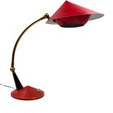 Mid century red desk Lamp, Stilux Milan Italy 1960 ca.