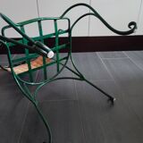 Metal and rattan chair with vine and grape decor