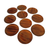 Set 10 plates African Art Deco 1930 Domino Sarreguemines