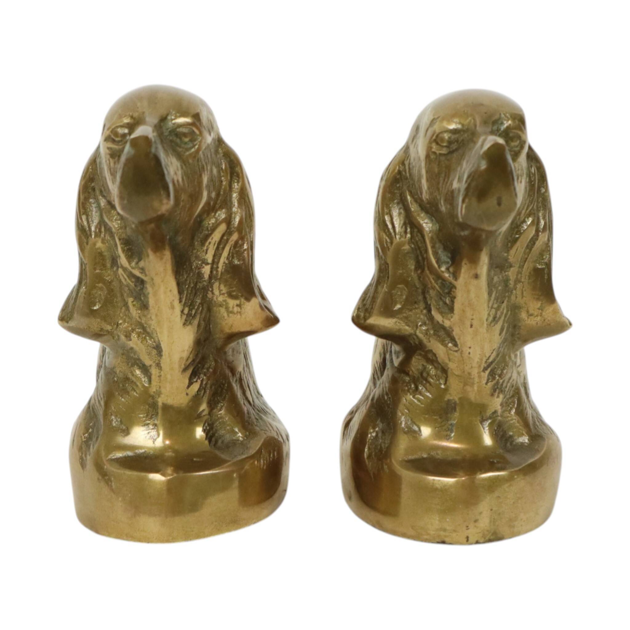 Vintage Pair of Brass Bookends for Irish Setter Dogs