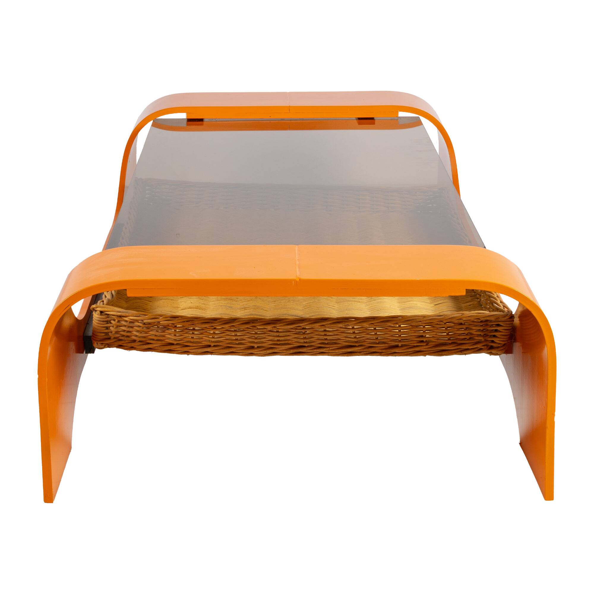 Orange and Smoke Space Age Couch Table