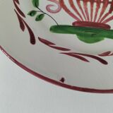 Saint-Clément plate – floral basket decoration with lyre handles – circa 1910