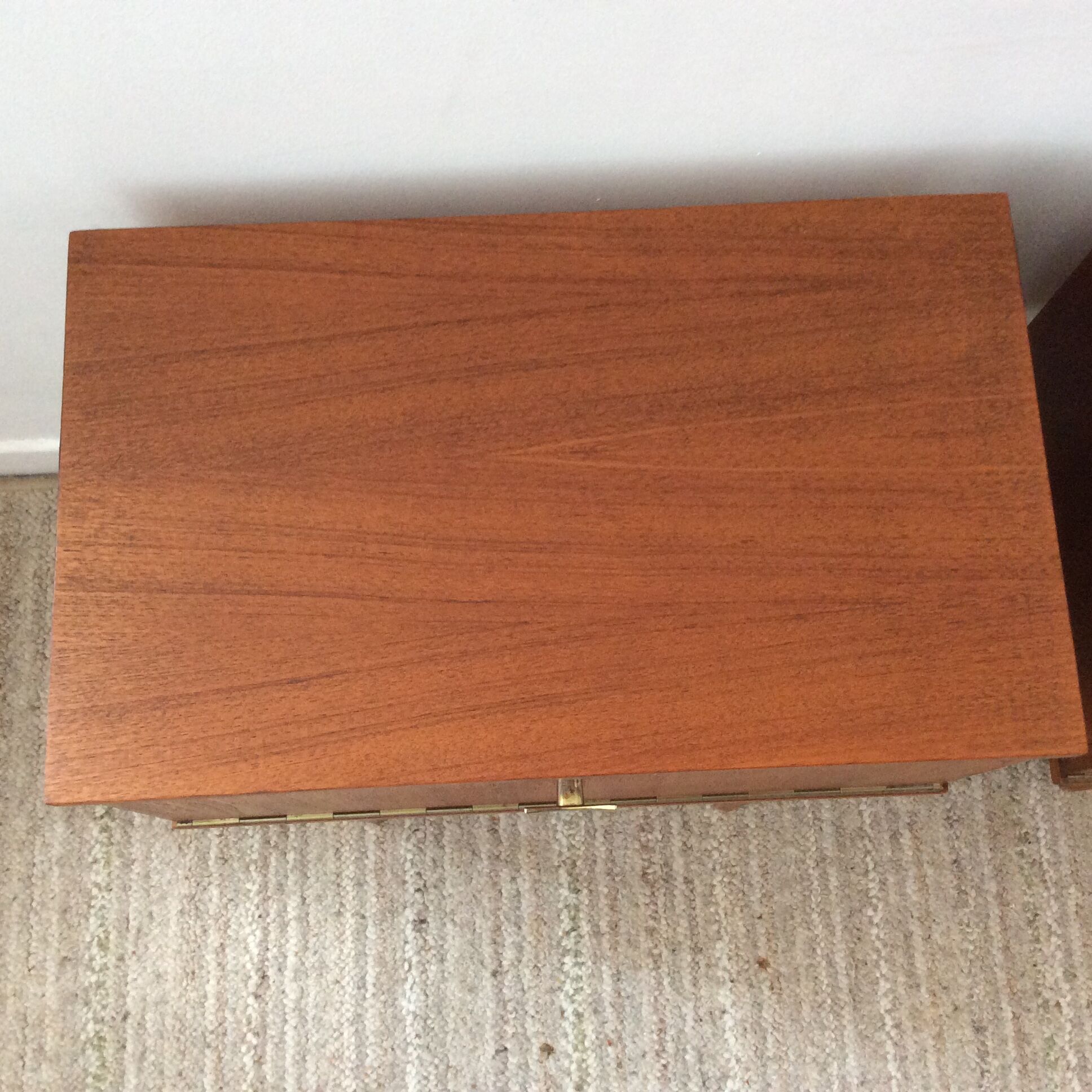 Pair of Scandinavian bedsides in 60s teak