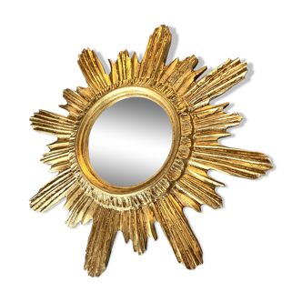 Golden wood sun mirror, 1960