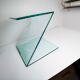 Z-shaped tempered glass side table