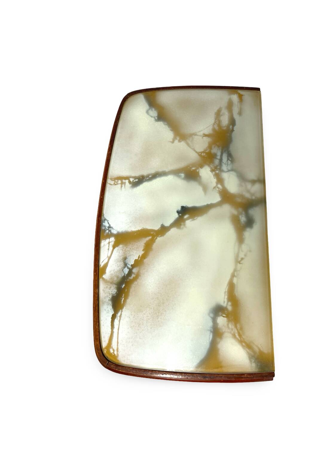 Tables de chevet plaquées en palissandre avec plateau en onyx vert