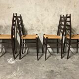 4 danish chairs wood and strings