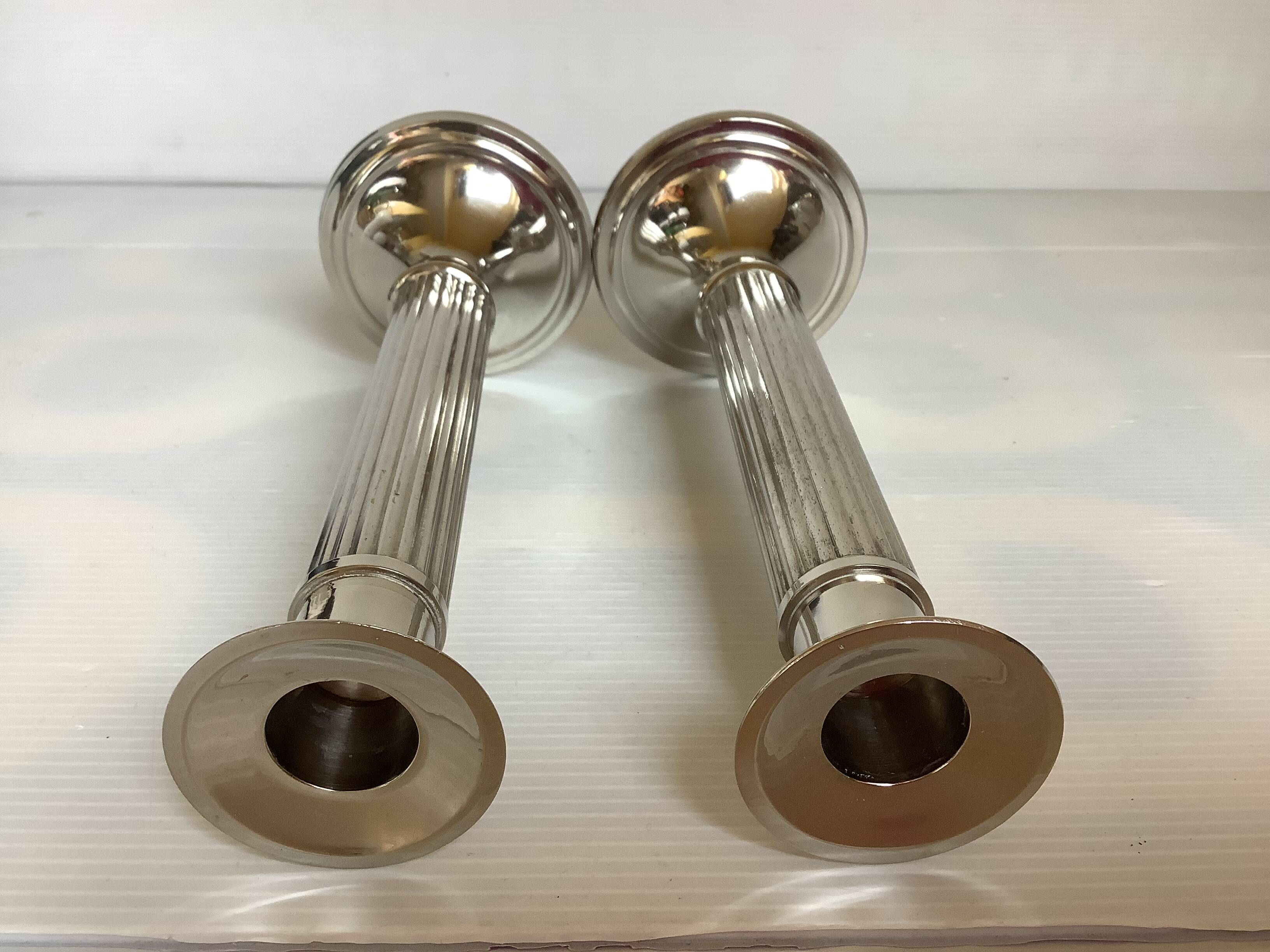 Pair of silver candlesticks