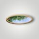 Rare round wall mirror in wood and gilded plaster – Ø 80 cm – 1950s