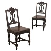 Chaises néoclassiques anciennes en noyer sculpté, Italie, XVIIIe siècle