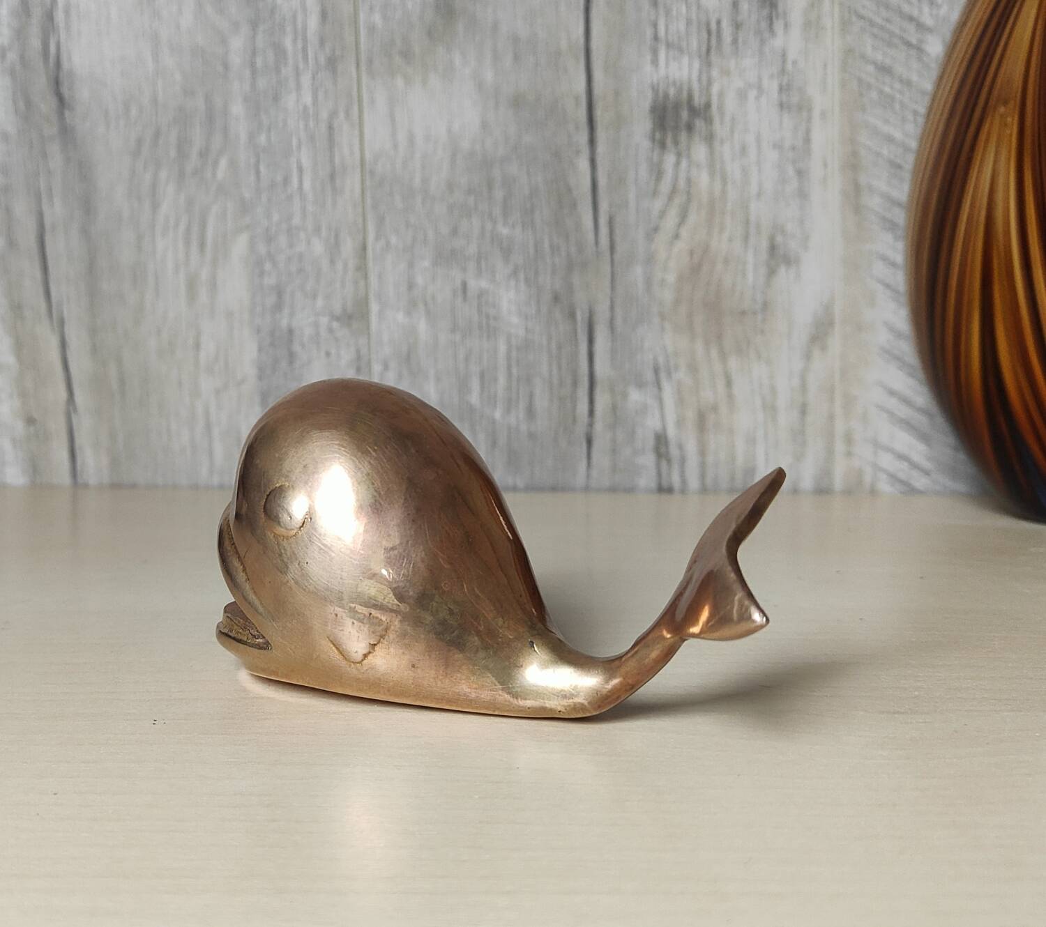 Brass whale ashtray