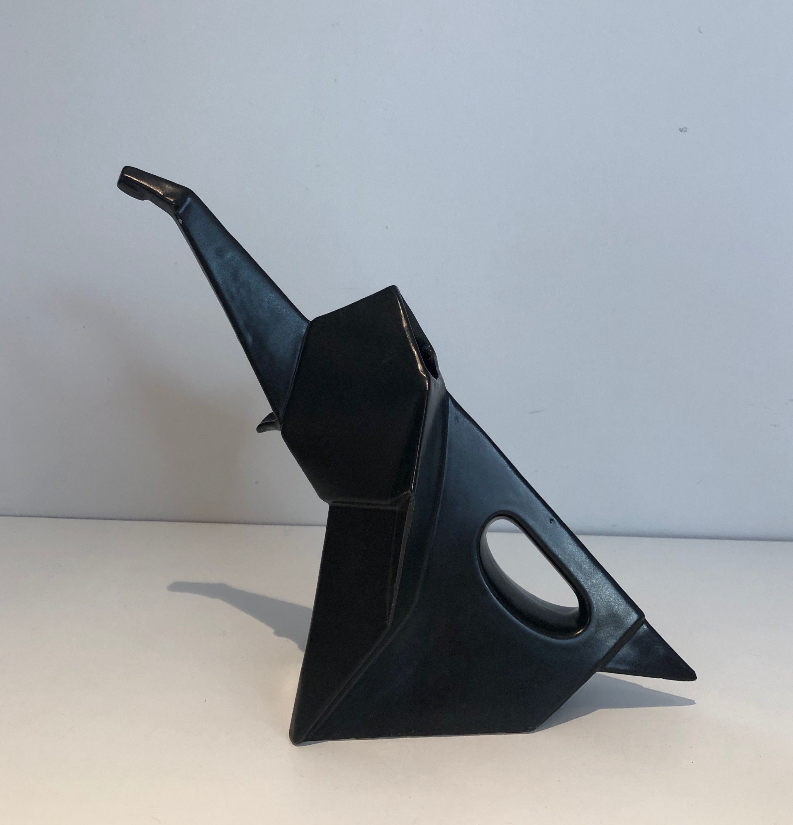Black ceramic elephant jug