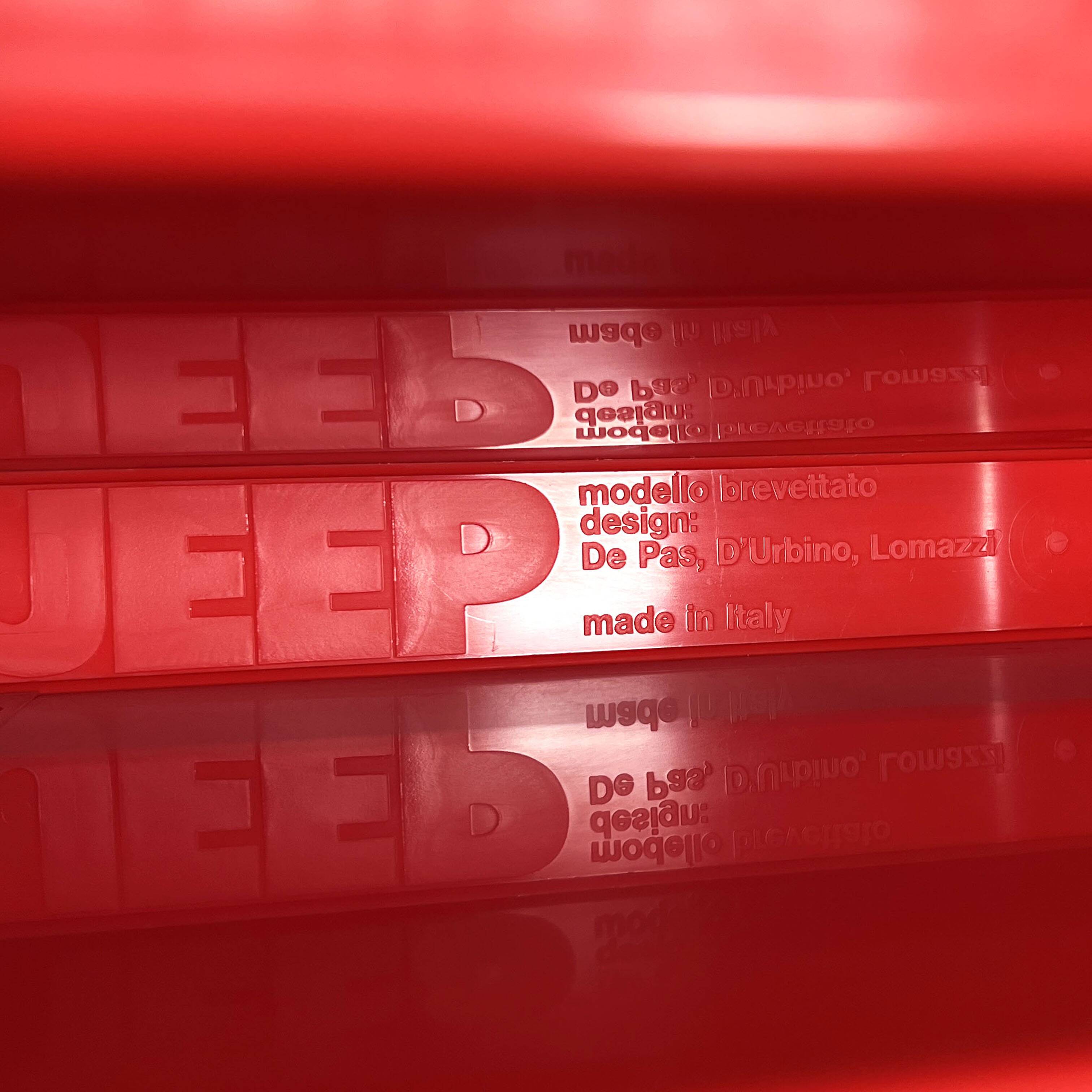 Etagère modulable Jeep rouge par De Pas, D'Urbino & Lomazzi pour BBB 1970