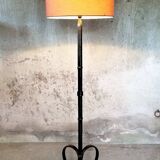 Brutalist wrought iron floor lamp