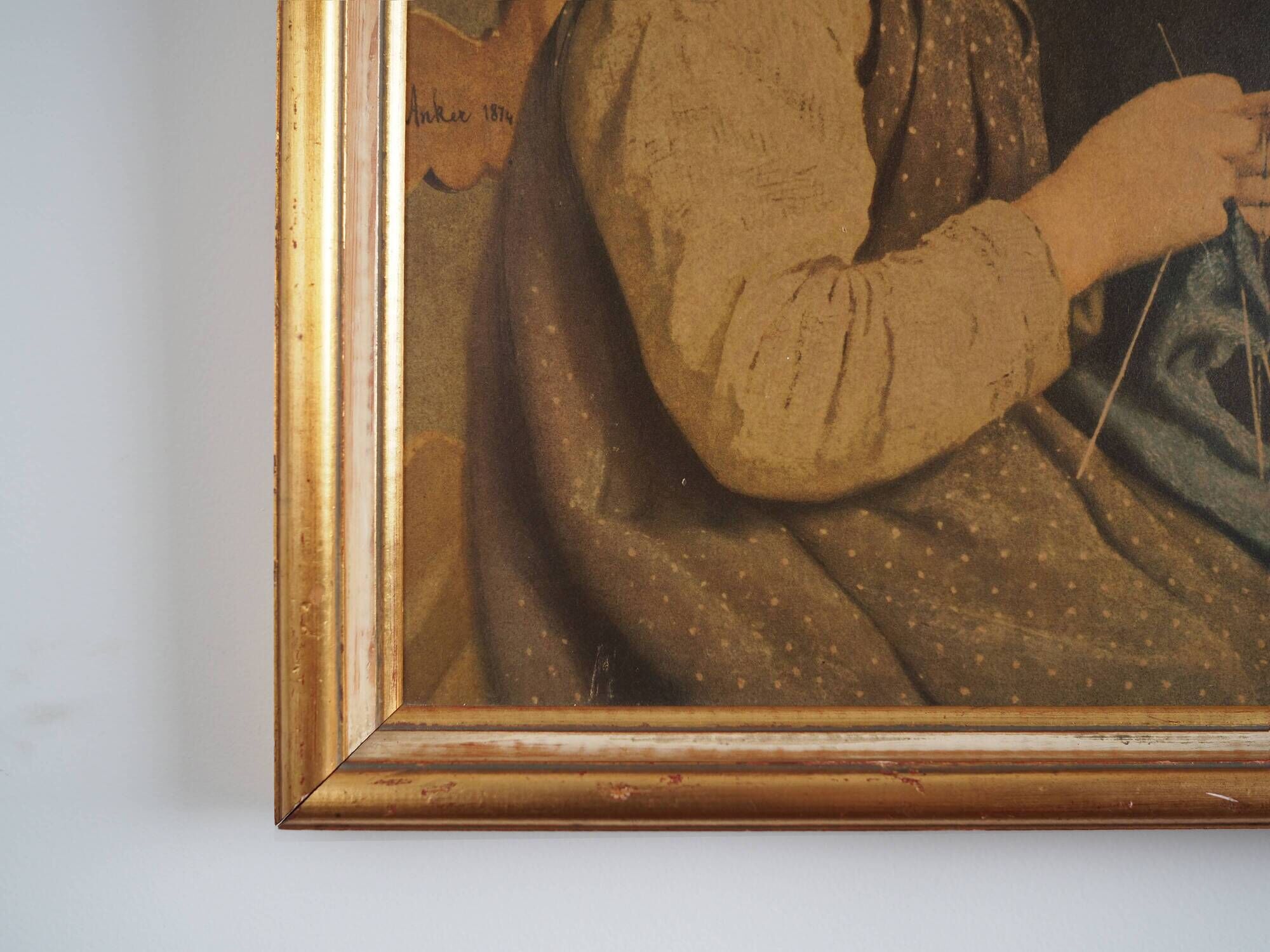 Painting „The Portrait of the Girl”, Scandinavian design, 19th century, by Albert Anker