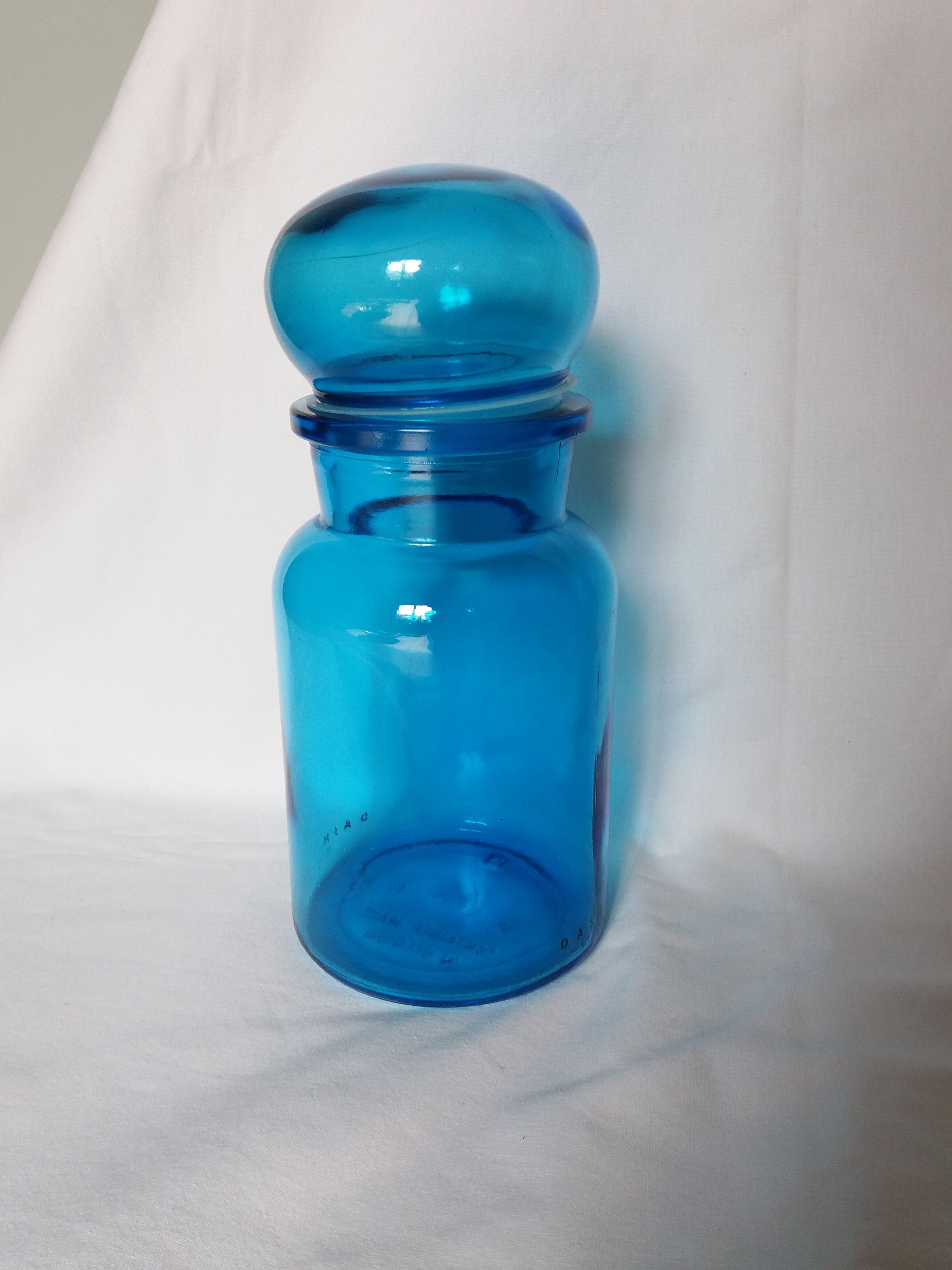 apothecary bottle blue glass jar