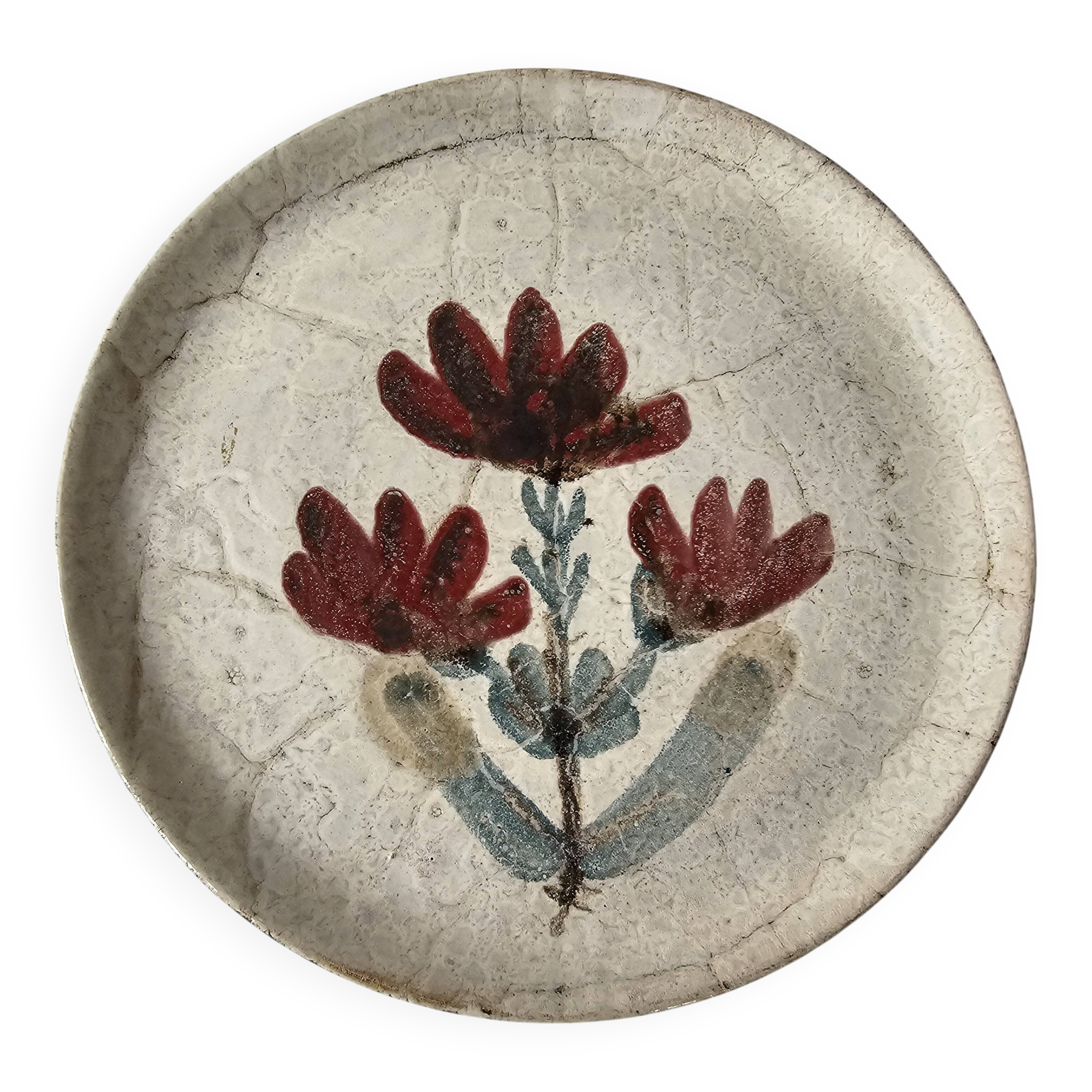 Gustave Reynaud Plate Le Mûrier Vallauris Vintage Diameter 24cm