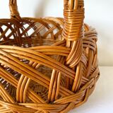 Braided wicker basket
