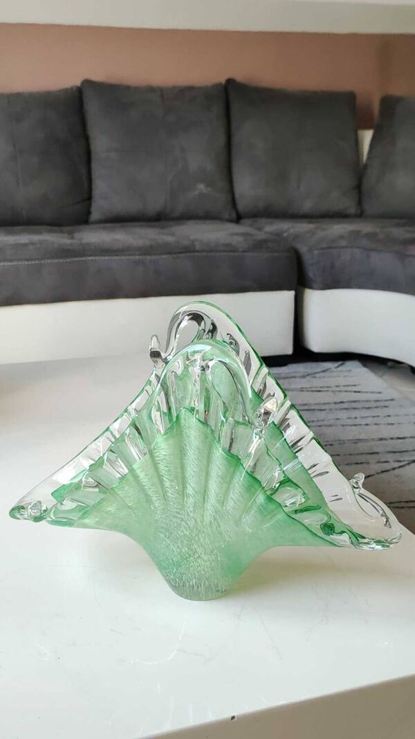 Vide poche/Porte courrier/Porte lettres. Forme aquatique organique. En verre d Art soufflé Murano Italie