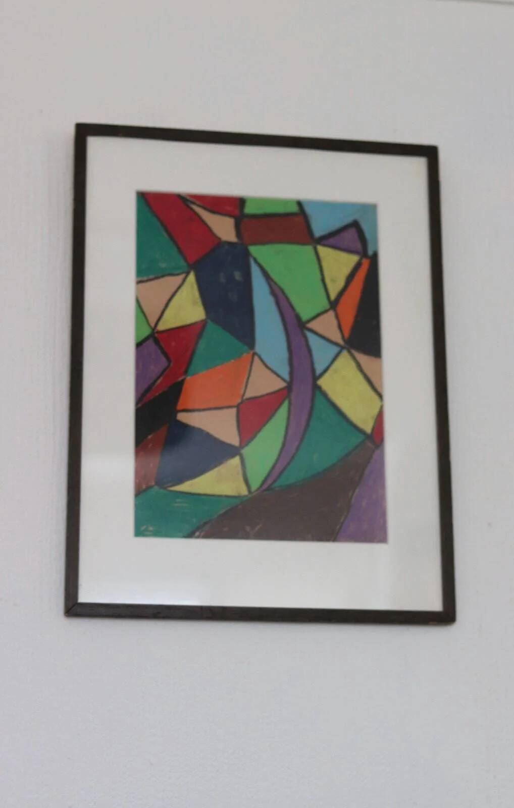 Swedish Mixed Media/Oil Pastel on Panel –“Ritad 66” by Ann Wazzgren