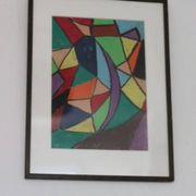 Média mixte suédoise/Pastel à l'huile sur panneau – “Ritad 66” par Ann Wazzgren