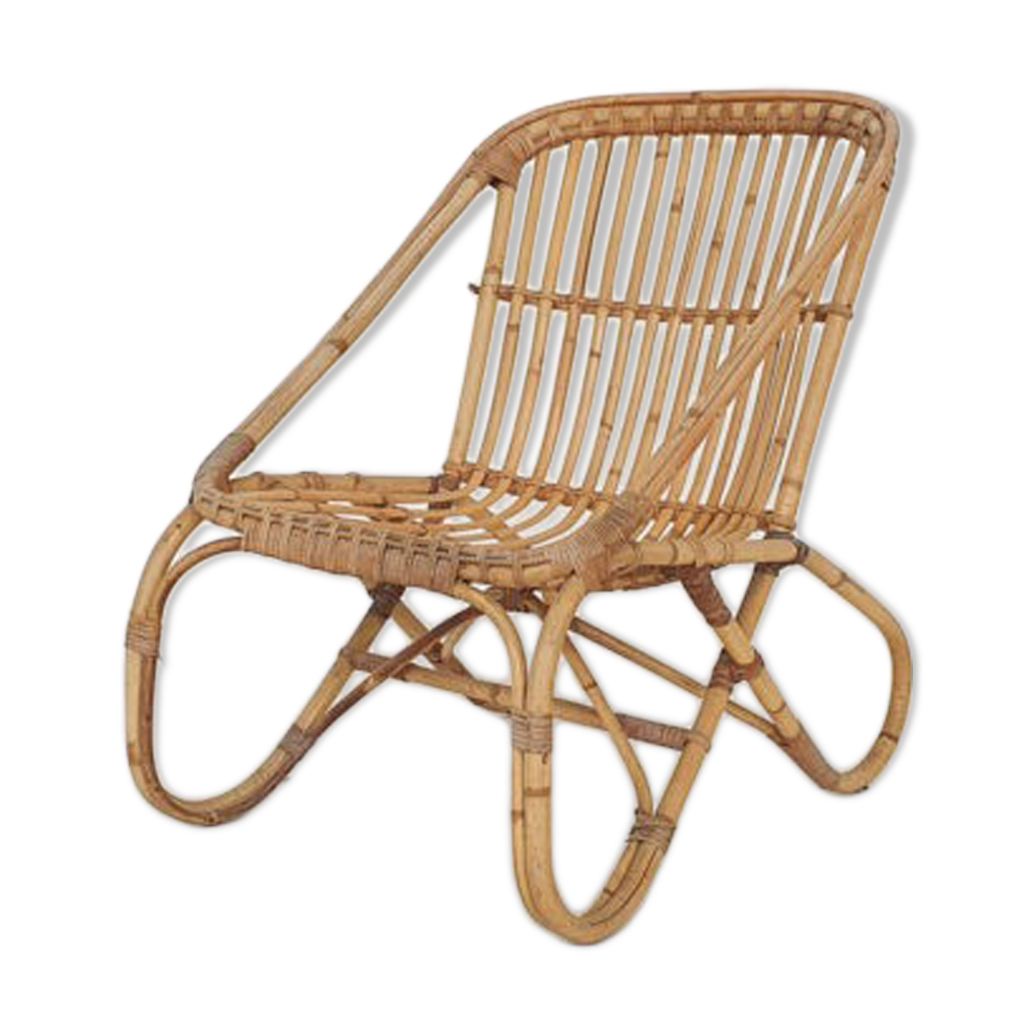 Mid-century bamboo lounge chair by Rohe Noordwolde, The Netherlands 1950's