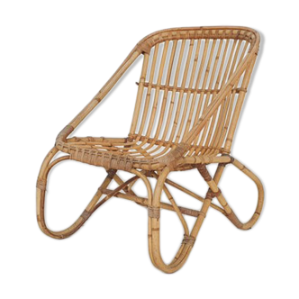 Mid-century bamboo lounge chair by Rohe Noordwolde, The Netherlands 1950's