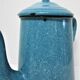 Mid-20th century speckled blue enameled sheet metal coffee maker