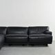 Modular canapé Fiandra in black leather, Vico Magistretti, Cassina, around 1980.