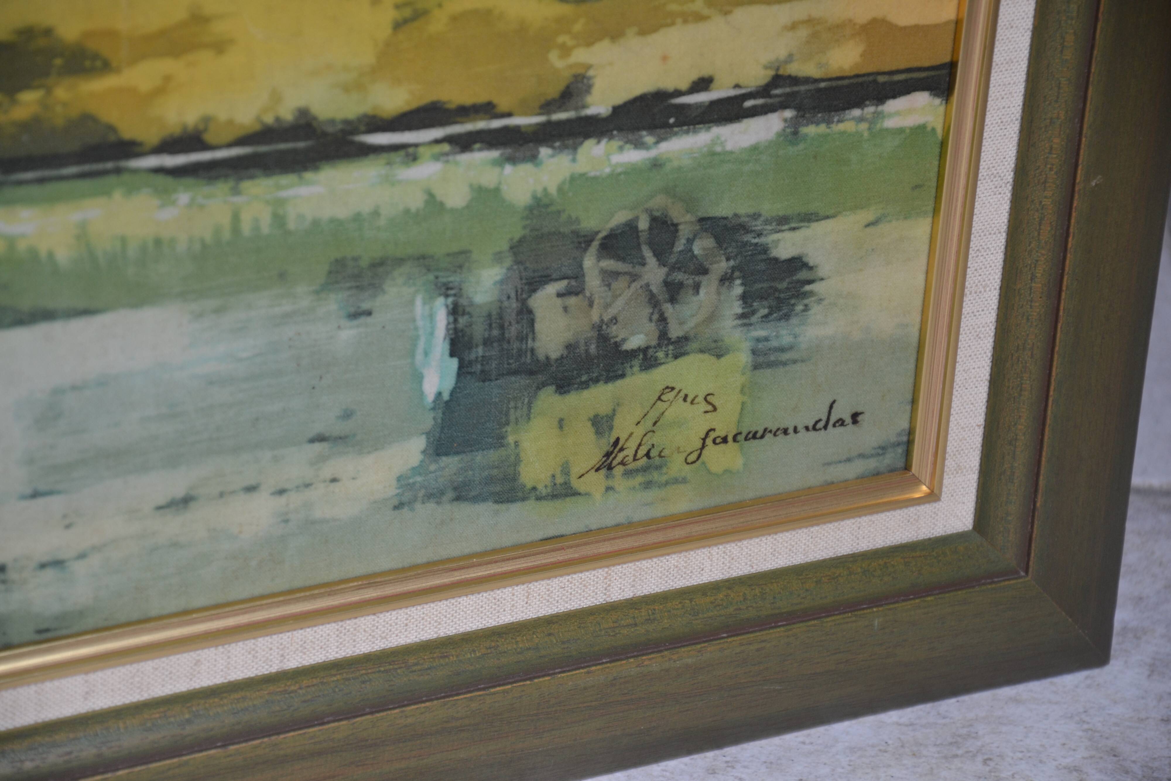 Malagasy silk zebu painting from the 70s