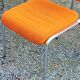 Set of 6 designer chairs from the 70s orange fabrics and chrome tubes