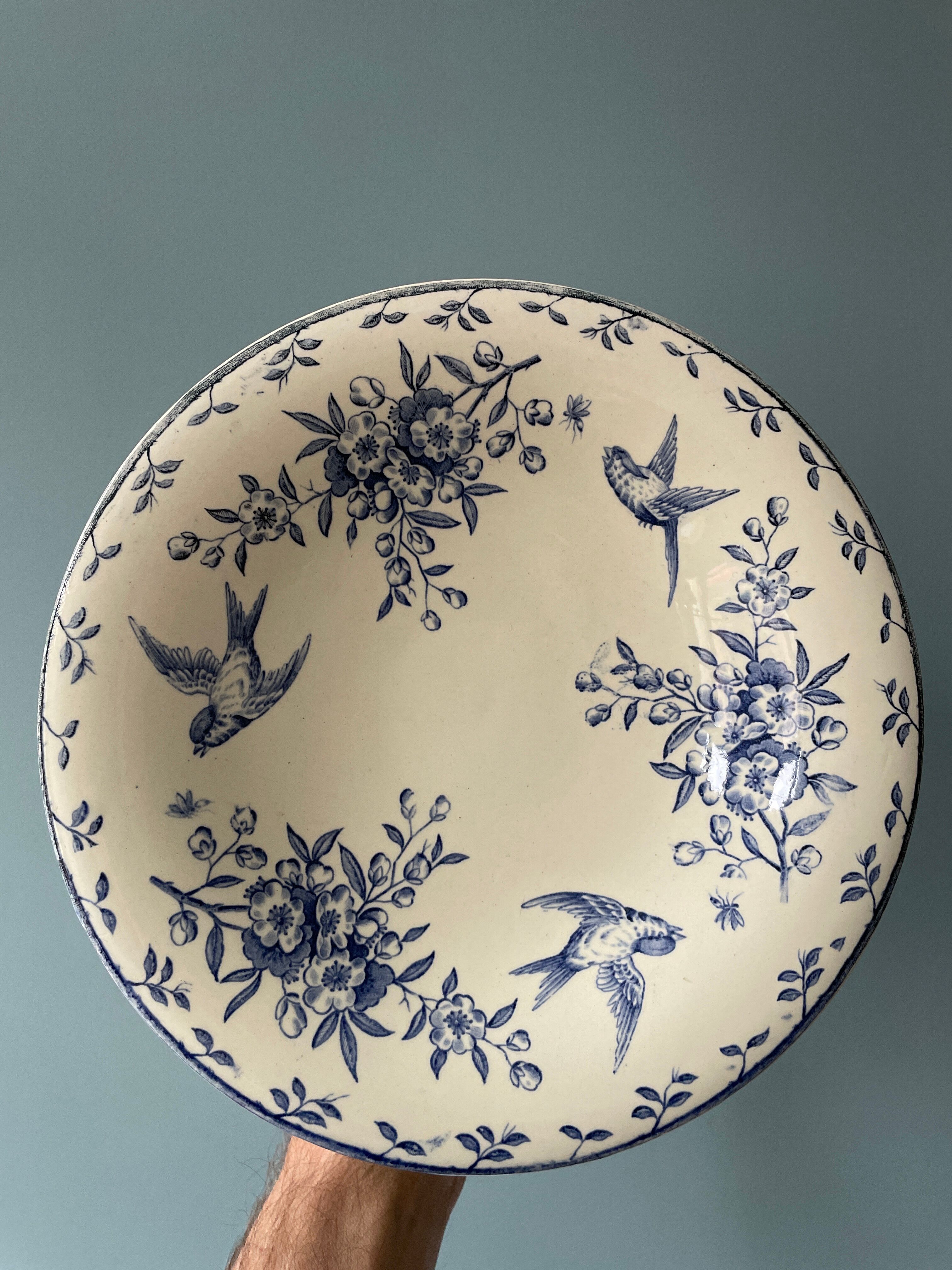 Compotier on pedestal XIXth Terre de Fer L. Chanut Paris