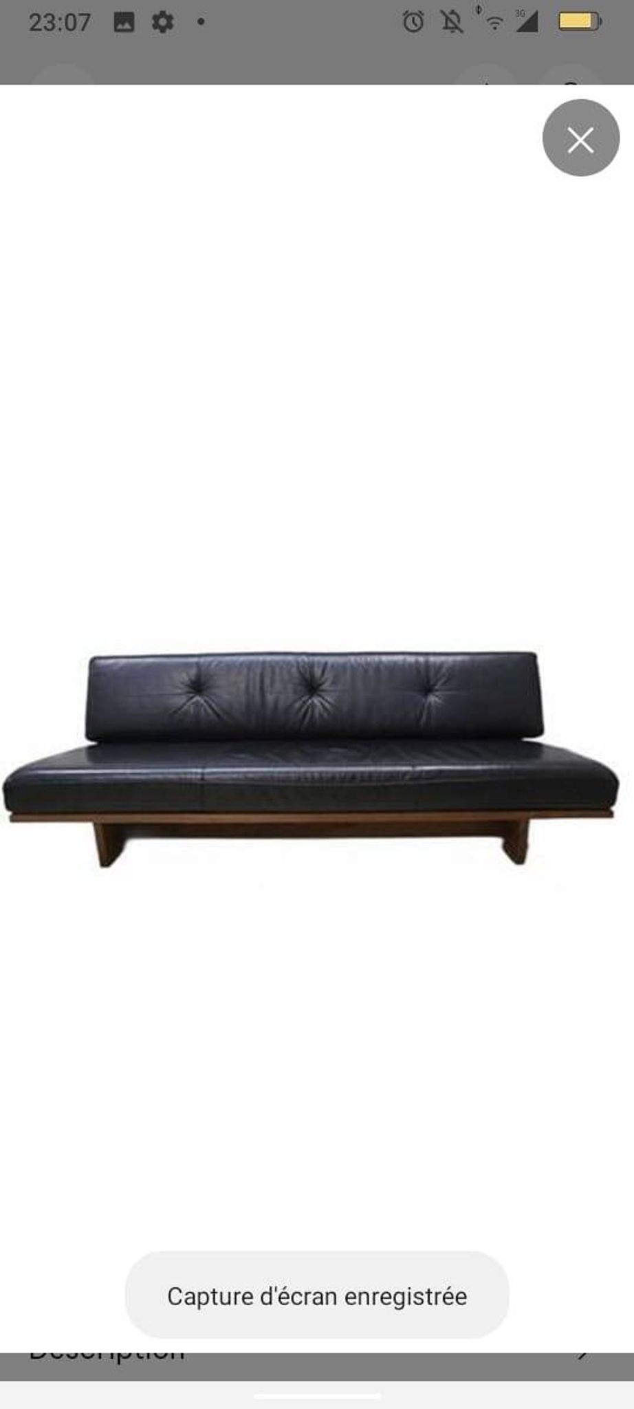 Canapé banquette 4 places en cuir