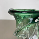 Heavy 5,1kg Crystal "Wave" Glass Vase Object by Val Saint Lambert, Belgium 1960s